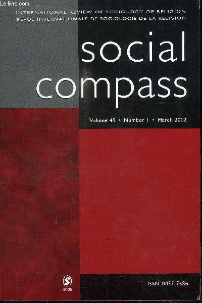 SOCIAL COMPASS VOLUME 49 N1 - Dimensions contemporaines de la religion chez des peuples indignes d'Amrique latine, le rveil politique des Indiens prostestants de l'Equateur, ...