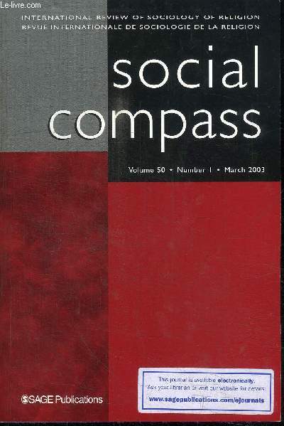SOCIAL COMPASS VOLUME 50 N1 - Les femmes, acteurs religieux de l'islam