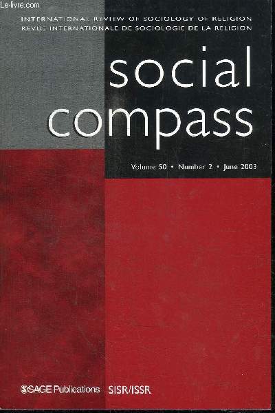 SOCIAL COMPASS VOLUME 50 N2 - 26eme Confrence de la SISR, Ixtapan de la SAL, IIeme partie