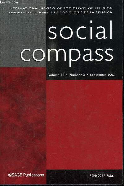 SOCIAL COMPASS VOLUME 50 N3 - La religion invisible en Europe