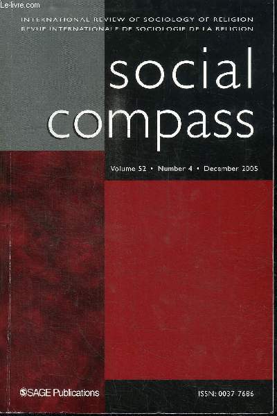 SOCIAL COMPASS VOLUME 52 N4 - Au-dela du syncretisme : le bricolage en dbat (2)