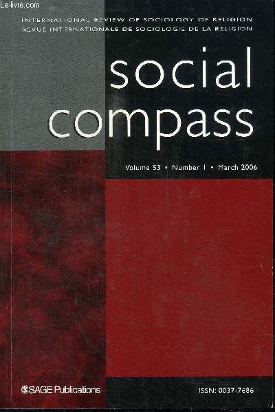 SOCIAL COMPASS VOLUME 53 N1 - Biens de salut et marches religieux