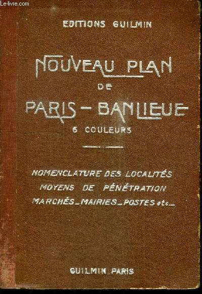 NOUVEAU PLAN DE PARIS-BANLIEUE 6 COULEURS