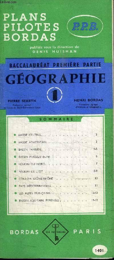 BACCALAUREAT PREMIERE PARTIE - GEOGRAPHIE - 1401