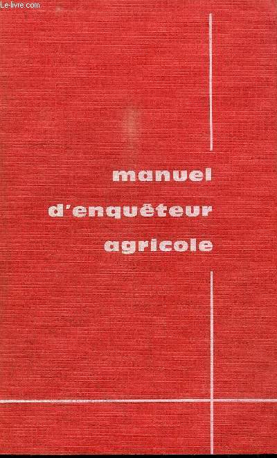 MANUEL D'ENQUETEUR AGRICOLE