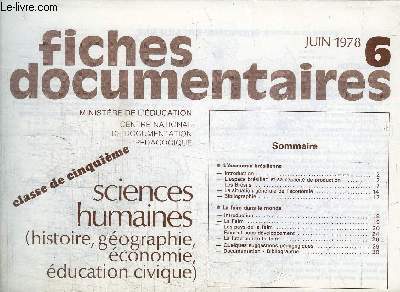 FICHES DOCUMENTAIRES 6 - SCIENCES HUMAINES - L'conomie brsilienne, la faim dans le monde, ...