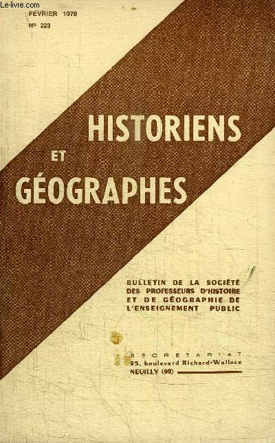 HISTORIENS & GEOGRAPHES N223 - Ncrologie : Gabriel Baud, les villes de l'Occident romain du dbut du IIe sicle avant J.-C.  410 aprs J.-C., ...