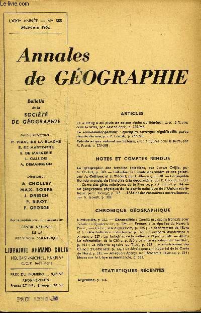 ANNALES DE GEOGRAPHIE N385 - Le 