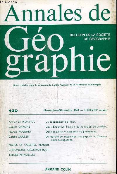 ANNALES DE GEOGRAPHIE N430 - Le dboisement de l'Iran, les 