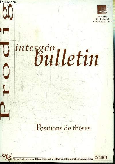 BULLETIN INTERGEO - Propositions de thses : la politique de l'habitat en Russie, de la gestion socialiste administre  la rformation des relations dans l'habitat, ...