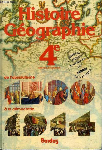 HISTOIRE GEOGRAPHIE - CLASSE DE QUATRIEME - NOUVEAU PROGRAMME