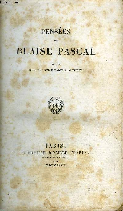 PENSEES DE BLAISE PASCAL