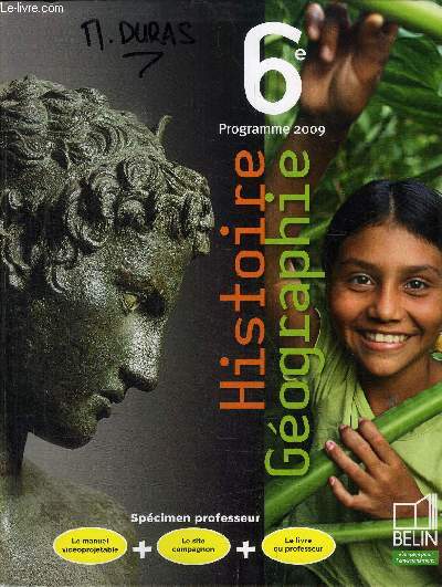 HISTOIRE GEOGRAPHIE - SIXIEME - PROGRAMME 2009