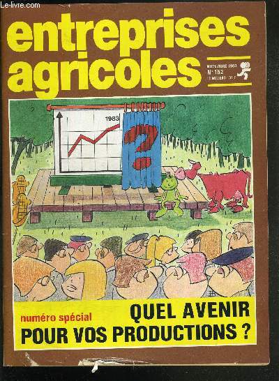 ENTREPRISES AGRICOLES - N162 - NOVEMBRE 1983 - Numro spcial : quel avenir pour vos productions? / culture : bl, il en faudra toujours... / leveurs : moutons, un levage menac...