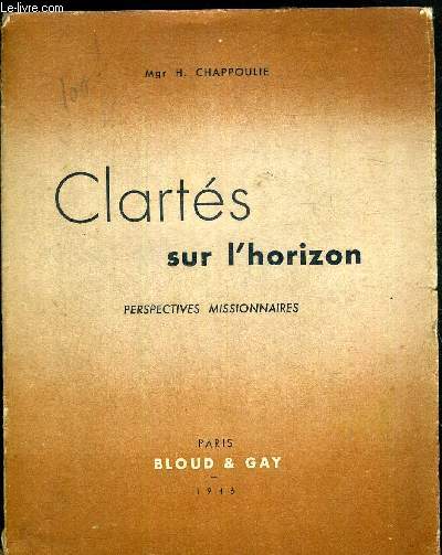 CLARTES SUR L'HORIZON - PERSPECTIVES MISSIONNAIRES