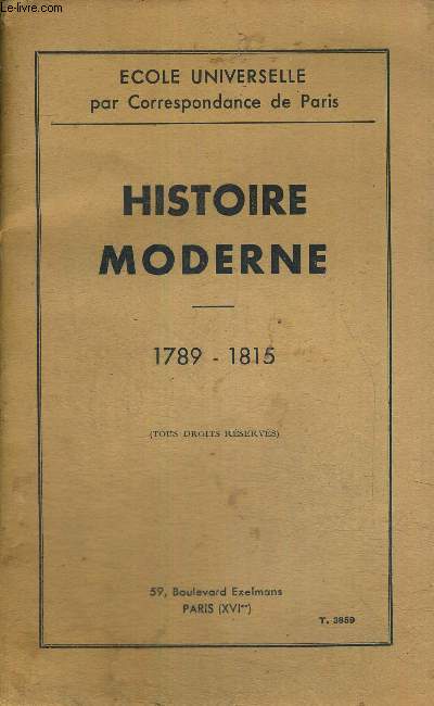 HISTOIRE MODERNE - 1789-1815
