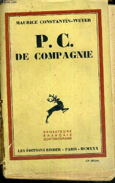 P.C. DE COMPAGNIE - COLLECTION PROSATEURS FRANCAIS CONTEMPORAINS