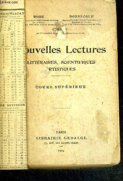 NOUVELLES LECTURES - LITTERAIRES, SCIENTIFIQUES? ARTISTIQUES - COURS SUPERIEUR