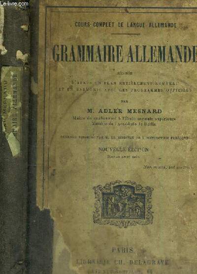 GRAMMAIRE ALLEMANDE - COURS COMPLET DE LANGUE ALLEMANDE