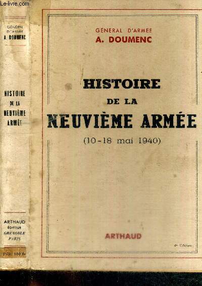 HISTOIRE DE LA NEUVIEME ARMEE (10-18 mai 1940)