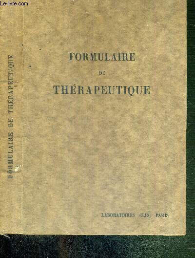 FORMULAIRE DE THERAPEUTIQUE