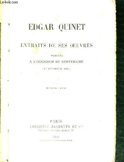 EXTRAITS DE SES OEUVRES PUBLIES A L'OCCASION DU CENTENAIRE (17 FEVRIER 1903)