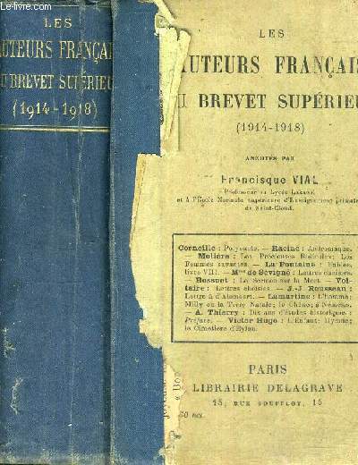 LES AUTEURS FRANCAIS DU BREVET SUPERIEUR (1914-1918)