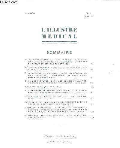 L'ILLUSTRE MEDICAL - N7 - 1923 - 1re anne - le 25e anniversaire de la dcouverte du radium; mme Curie; la sance  la Sorbonne; l'institut du radium et ses divers services / l'loge de Grancher  l'acadmie de mdecine,...