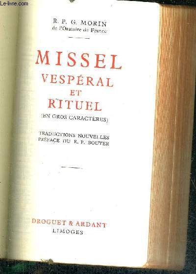 MISSEL VESPERAL ET RITUEL - EN GROS CARACTERES
