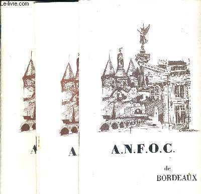 LOT DE 4 FASCICULES : ANFOC-SOA DE BORDEAUX : 1e trim. n19 + 2e trim. n20 + 4e trim. n21 anne 1984 + 4e trim. n18 1983 / extrait d'une lettre de Madame Sciard / lettre de Madame Pineau / rapport financier / page de la trsorire / page sociale...