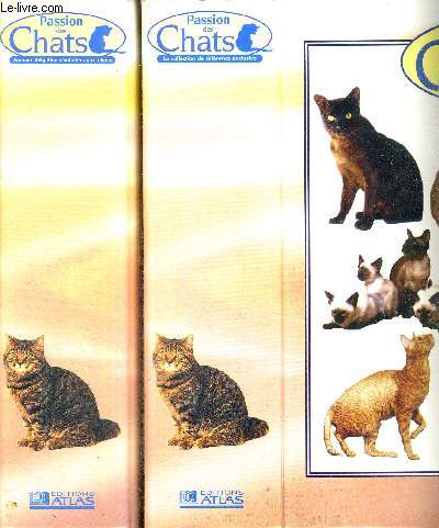 LOT DE 2 CLASSEURS : PASSION DES CHATS / connaitre les races - le comportement du chat - la sant du chat - communiquer avec son chat - la grade histoire du chat - bin s'occuper de son chat.