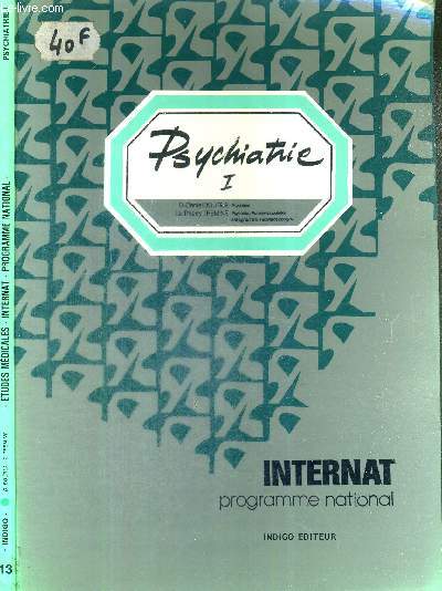 PSYCHIATRIE I - INTERNAT - PROGRAMME NATIONAL