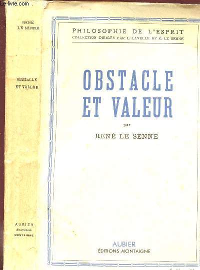 OBSTACLE ET VALEUR - COLLECTION PHILOSOPHIE DE L'ESPRIT