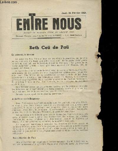 BETH CEU DE PAU DU JEUDI 24 FEVRIER 1949