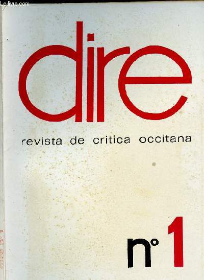 DIRE - REVISTA DE CRITICA OCCITANA N1