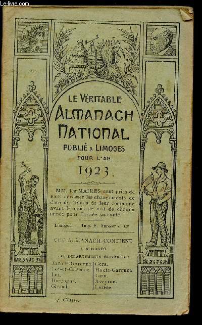 LE VERITABLE ALMANACH NATIONAL PUBLIE A LIMOGES