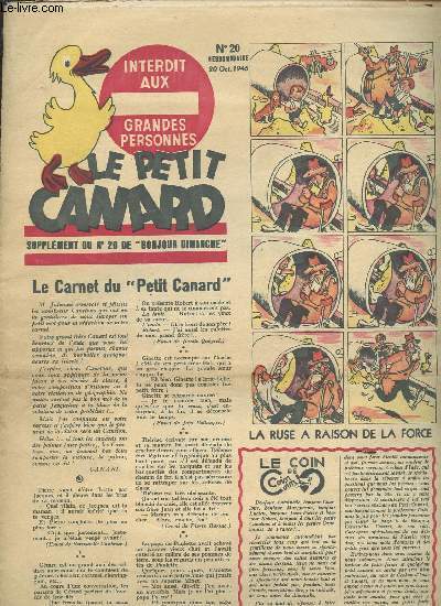 LE PETIT CANARD - N20 DU 20 OCTOBRE 1946 - SUPPLEMENT DU N20 DE 