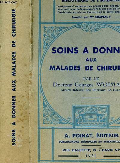 SOINS A DONNER AUX MALADES DE CHIRURGIE