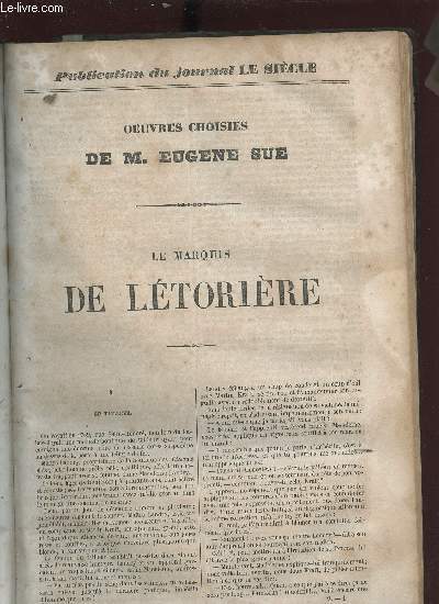 LE MARQUIS DE LETORIERE