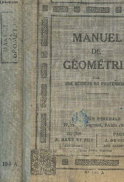 MANUEL DE GEOMETRIE