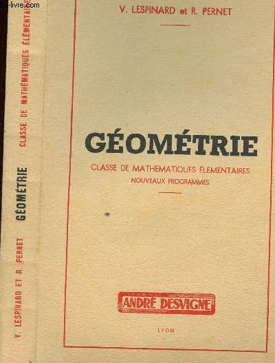 GEOMETRIE - CLASSE DE MATHEMATIQUES ELEMENTAIRES- NOUVEAUX PROGRAMMES