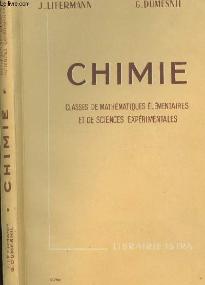 CHIMIE - CLASSES DE MATHEMATIQUES ELEMENTAIRES ET DE SCIENCES EXPERIMENTALES