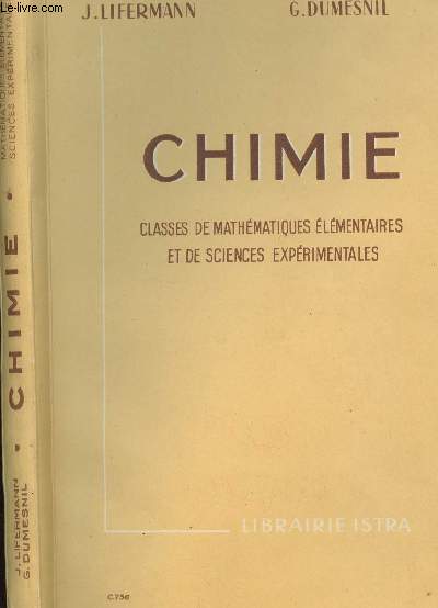 CHIMIE - CLASSES DE MATHEMATIQUES ELEMENTAIRES ET DE SCIENCES EXPERIMENTALES