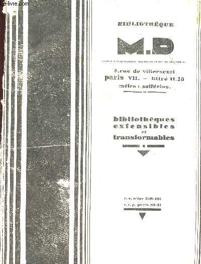 BIBLIOTHEQUE M.D. - BIBLIOTHEQUES EXTENSIBLES ET TRANSFORMABLES