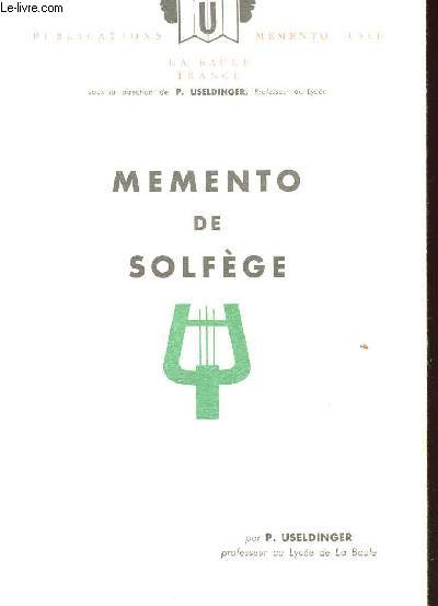 CARTE : MEMENTO DE SOLFEGE