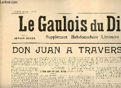 LE GAULOIS DU DIMANCHE / N273/6EME ANNEE - 11/12 OCTOBRE 1902 / SUPPLEMENT HEBDOMADAIRE LITTERAIRE ET ILLUSTRE/DON JUAN A TRAVERS LE SIECLE,