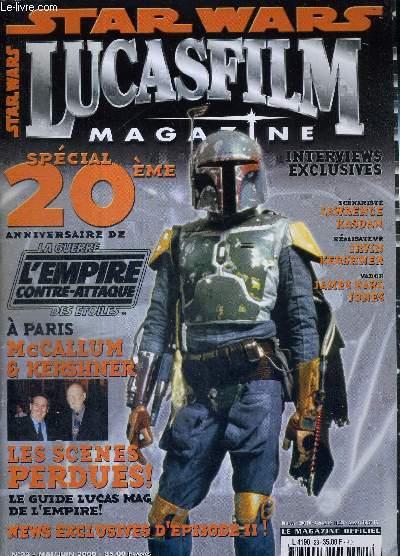 STAR WARS LUCASFILM - N23 - mai/juin 2000 - spcial 20eme anniversaire de la guerre des toiles - Irvin Kerschner, le ralisateur de l'empire nous dit tou / tout ce que vous avez jamais.. sur l'empire / James Earl Jones et Clive Revill se dvoilent...