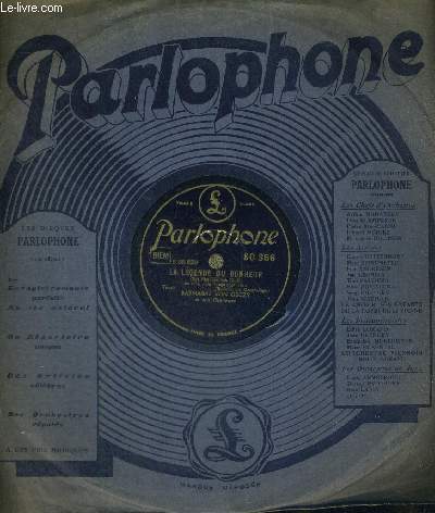 1 DISQUE AUDIO 33 TOURS -PARLOPHONE - TU AS ETE MA PETITE MASCOTTE / LA LEGENDE DU BONHEUR : du film 