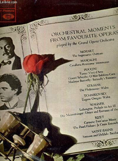 1 DISQUE AUDIO 33 TOURS N MFP 2103 - ORCHESTRAL MOMENTS FROM FAVOURITE OPERAS - Play by the grand opera orchestra / Mozart / Mascagni / Puccini / Strauss / Tchaikovsky / Wagner / Bizet / Saint Saens.
