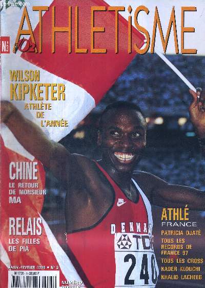 VO2 ATHLETISME - N3 - janv/fvrier 98 + 1 POSTER EN COULEURS / Wilson Kipketer, athlte de l'anne / Chine : le retour de monsieur Ma / relais : les filles de Pia / Athl France : Patricia Djat - tous les records de France 97 - Kader Klouchi...